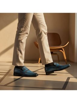 Bugatti - Mansueto Flex Revo Dark Teal Men Formal Slip-on Loafers