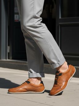 Bugatti - Canario Brown Men Stitched Sneakers