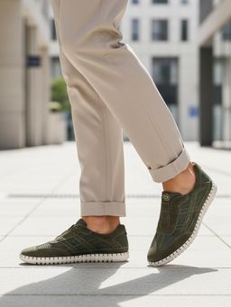 Bugatti - Baloo Dark Green Men Stitched Sneakers