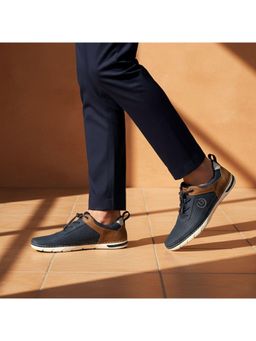 Bugatti - Glenans Dark Blue Mens Stitched Sneakers