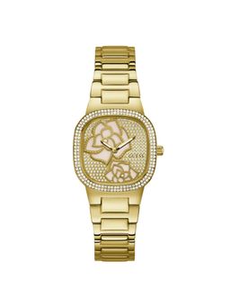 Guess - Women Champagne Square Stainless Steel Dial Analog Watch-GW0544L2
