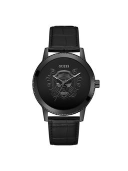 Guess - Men Black Round Stainless Steel Dial Analog Watch-GW0566G2