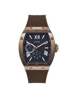 Guess - Men Navy Rectangle Stainless Steel Dial Analog Watch-GW0568G1