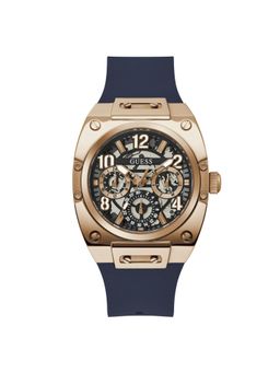 Guess - Men Navy Rectangle Stainless Steel Dial Analog Watch-GW0569G3