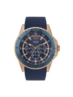 Guess - Men Blue Round Stainless Steel Dial Analog Watch-U0485G1M