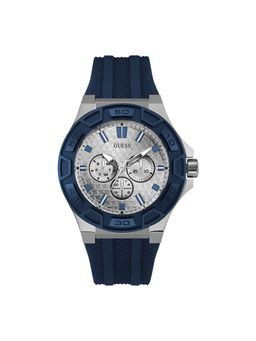 Guess - Men Silver Round Stainless Steel Dial Analog Watch-U0674G4M