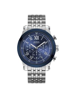 Guess - Men Blue Round Stainless Steel Dial Analog Watch-U1104G3M