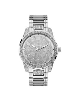 Guess - Men Silver Round Stainless Steel Dial Analog Watch-U1339G1M
