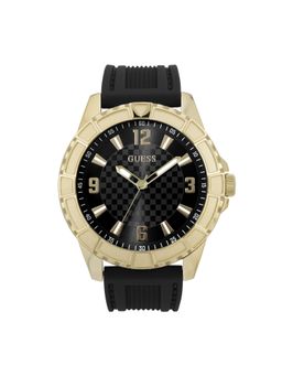 Guess - Men Black Round Stainless Steel Dial Analog Watch-U1364G1M