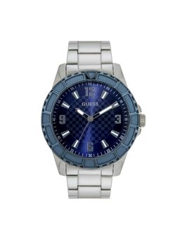 Guess - Men Blue Round Stainless Steel Dial Analog Watch-U1365G2M