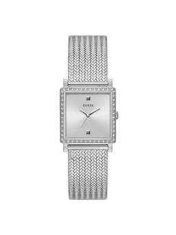 Guess - Women Silver Square Stainless Steel Dial Analog Watch-U1388L1M