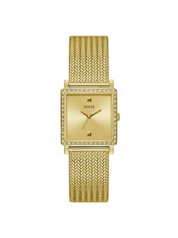 Guess - Women Champagne Square Stainless Steel Dial Analog Watch-U1388L2M