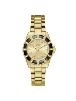 Guess - Women Champagne Round Stainless Steel Dial Analog Watch-U1391L2M
