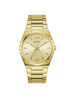 Guess - Men Champagne Round Stainless Steel Dial Analog Watch-U1394G2M