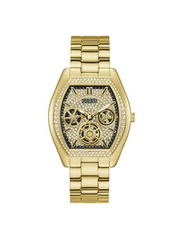 Guess - Men Black Rectangle Stainless Steel Dial Analog Watch-U1396G2M