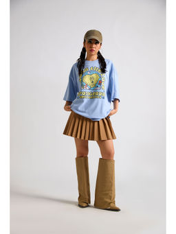 The Clothing Factory - Absorb The Love Oversized T-Shirt-Blue