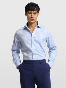 Arrow - Blue Cotton Stripes Shirt