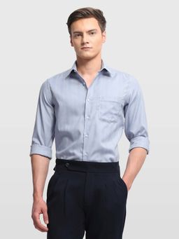 Arrow - Grey Cotton Stripes Shirt