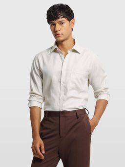 Arrow - Beige Cotton Textured Shirt