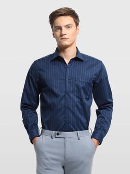 Arrow - Blue Cotton Stripes Shirt