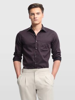 Arrow - Purple Cotton Textured Shirt