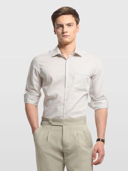 Arrow - Beige Cotton Checks Shirt