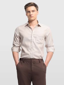 Arrow - Beige Cotton Textured Shirt