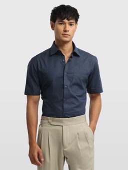 Arrow - Blue Cotton Stripes Shirt