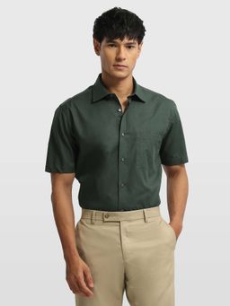 Arrow - Green Cotton Stripes Shirt