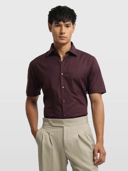 Arrow - Purple Cotton Stripes Shirt