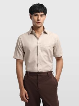 Arrow - Yellow Cotton Textured Shirt