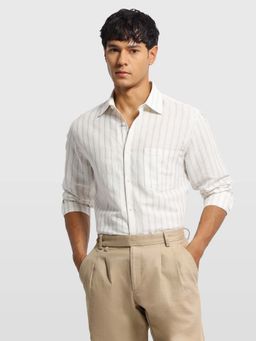 Arrow - Grey Linen Stripes Shirt