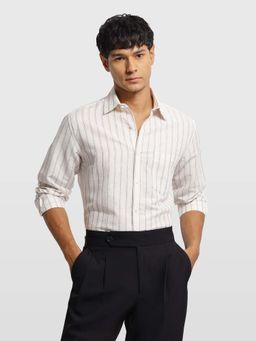 Arrow - Pink Linen Stripes Shirt