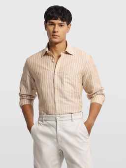 Arrow - Yellow Linen Stripes Shirt
