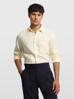 Arrow - Yellow Linen Solid Shirt