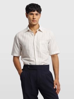 Arrow - Grey Linen Stripes Shirt