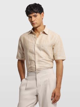 Arrow - Yellow Linen Stripes Shirt