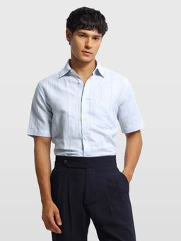 Arrow - Blue Linen Stripes Shirt