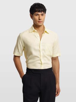 Arrow - Yellow Linen Solid Shirt