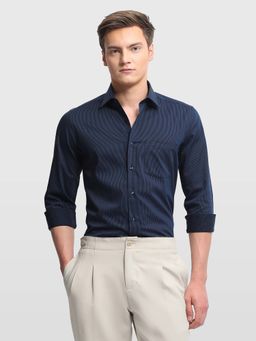 Arrow - Blue Cotton Stripes Shirt