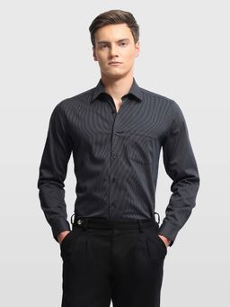 Arrow - Grey Cotton Stripes Shirt