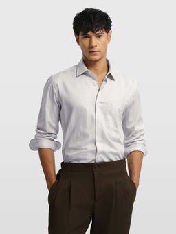 Arrow - Beige Cotton Stripes Shirt