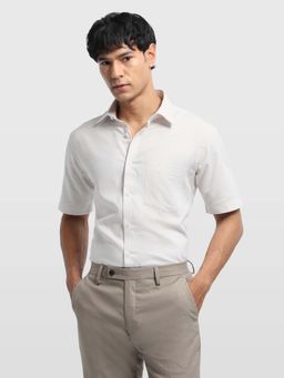Arrow - Beige Viscose Textured Shirt