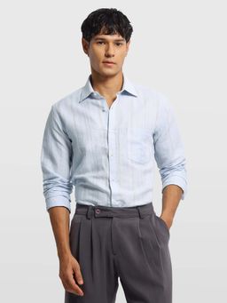 Arrow - Blue Linen Stripes Shirt