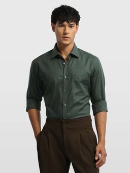 Arrow - Green Cotton Stripes Shirt