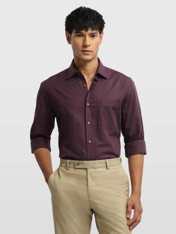 Arrow - Purple Cotton Stripes Shirt