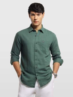 Arrow Sports - Green Linen Solid Shirt