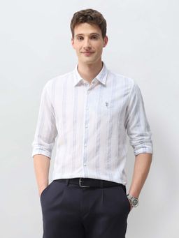 U.S. Polo Assn. Denim Co. - Beige Cotton Stripes Shirt