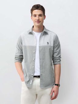 U.S. POLO ASSN. - Green Cotton Solid Shirt