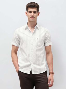 U.S. POLO ASSN. - White Cotton Stripes Shirt